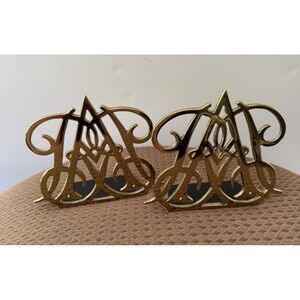 Colonial Williamsburg Brass Bookends Vintage Minor Patina & Scratches